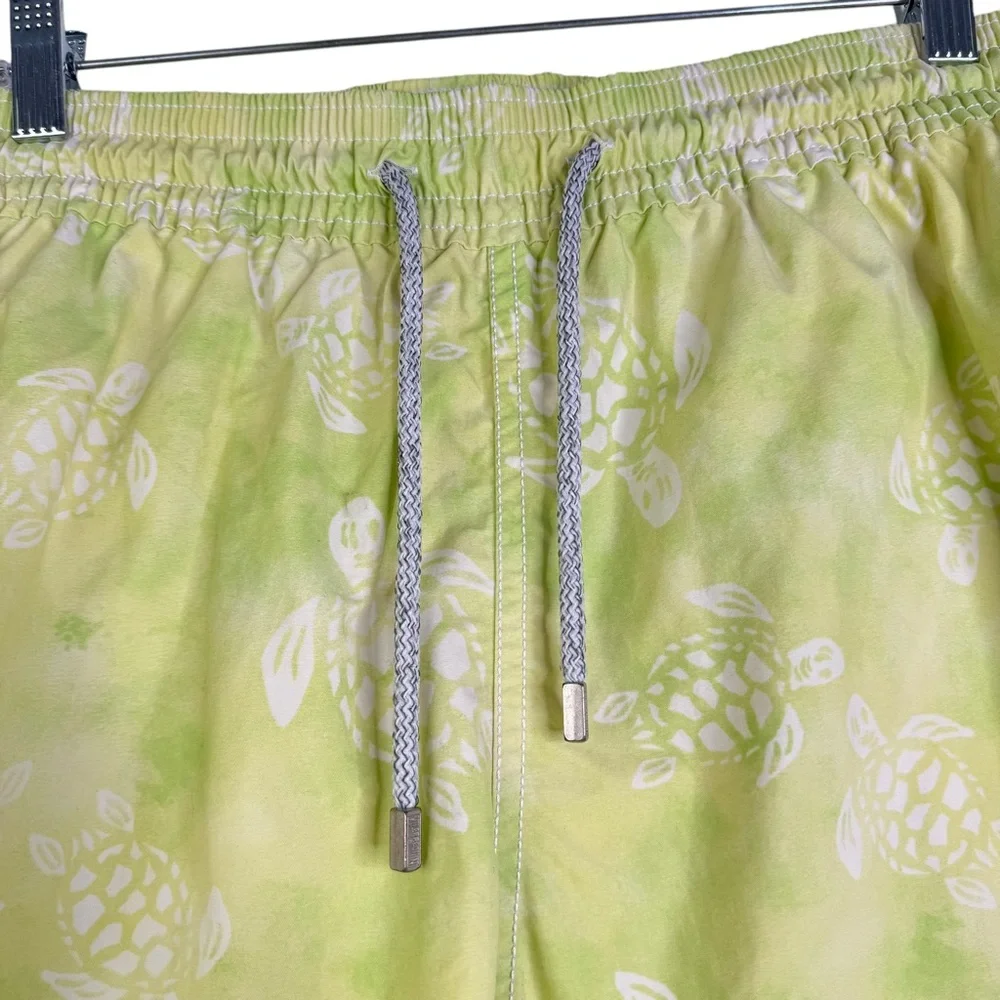 Vilebrequin Men’s Lime Green Turtle Swim Trunks‎ Board Shorts Bathing Suit XL
